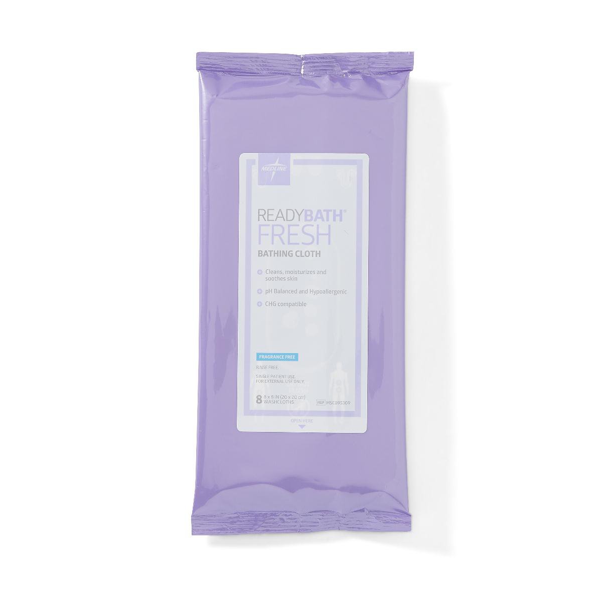 Rinse-Free Bath Wipe ReadyBath® Fresh Soft Pack Unscented 8 Count MSC095309
