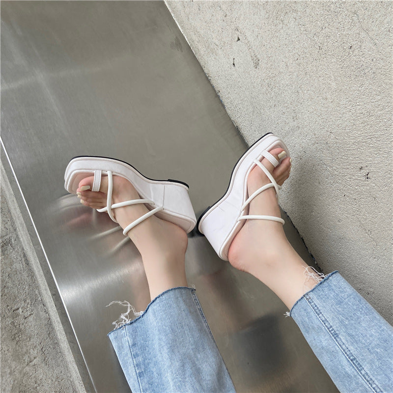 Casual Large Size European American Style Wedge Slippers