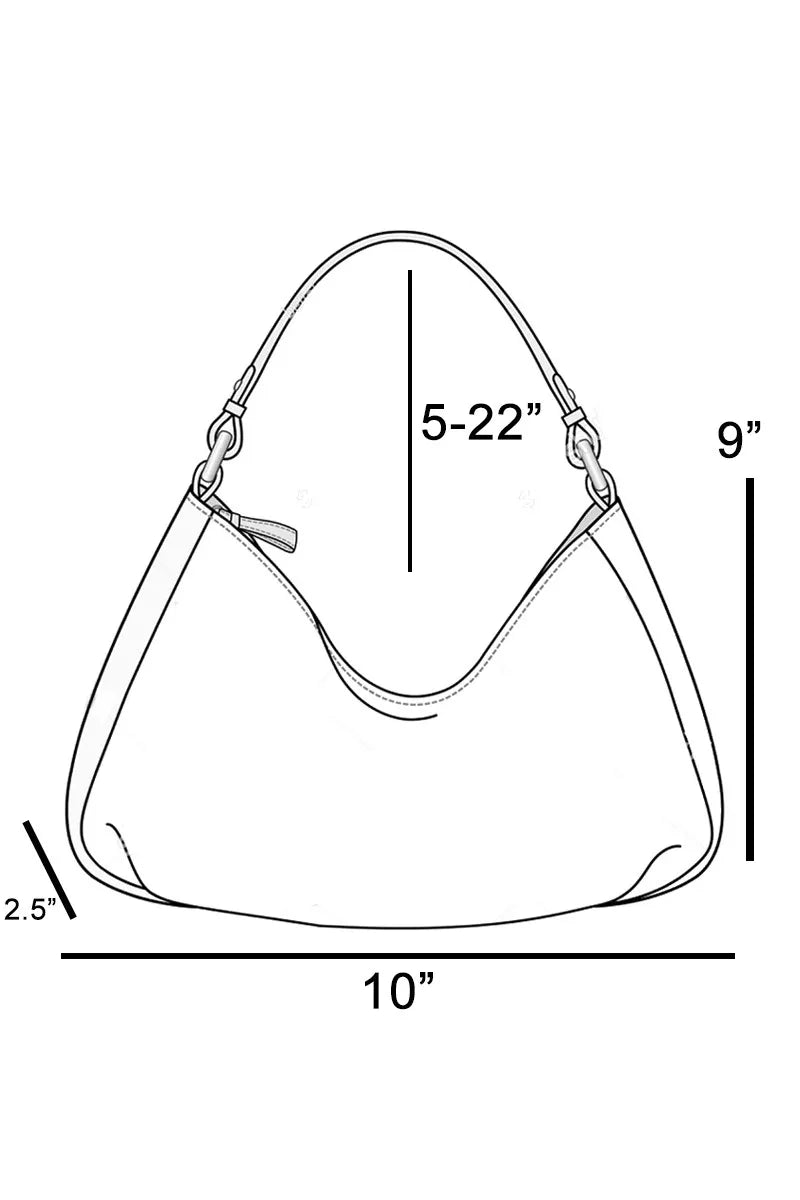 Fame Leather Accent Suede Crescent Shoulder Bag