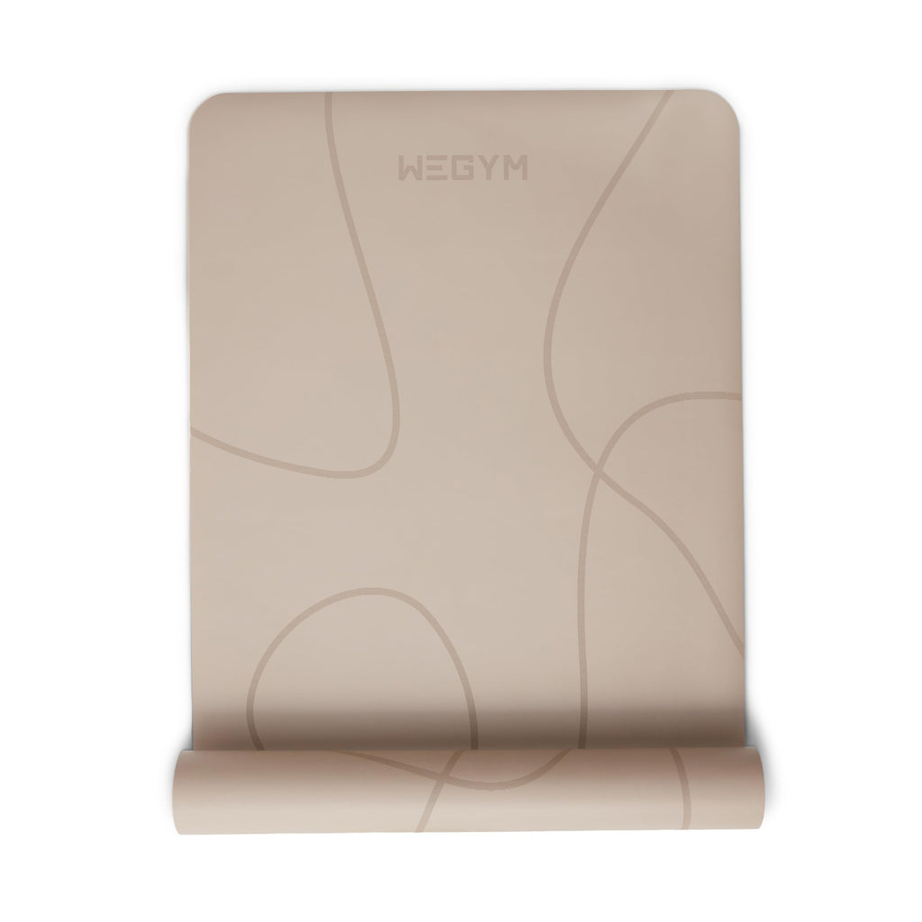 WeGym Yoga Mat 4mm Cushioned Exercise Mat for Yoga Pilates Home Workouts - Anti Slip Yoga Mat Polyurethane Yoga Mat Suede Yoga Mat with Carrying Strap Desert Tan