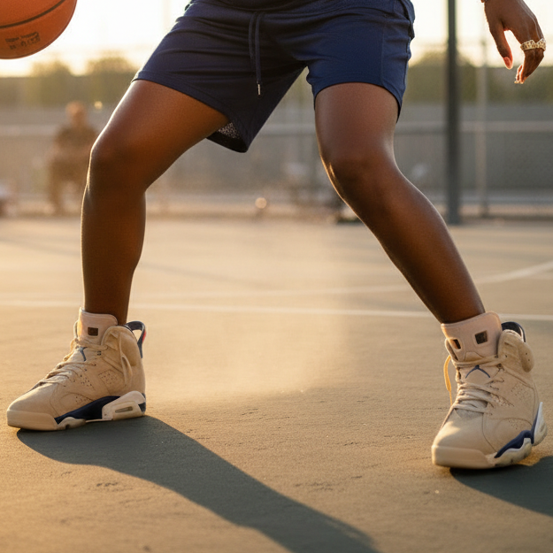 Air Jordan 6 Retro Wheat & Navy Sneakers