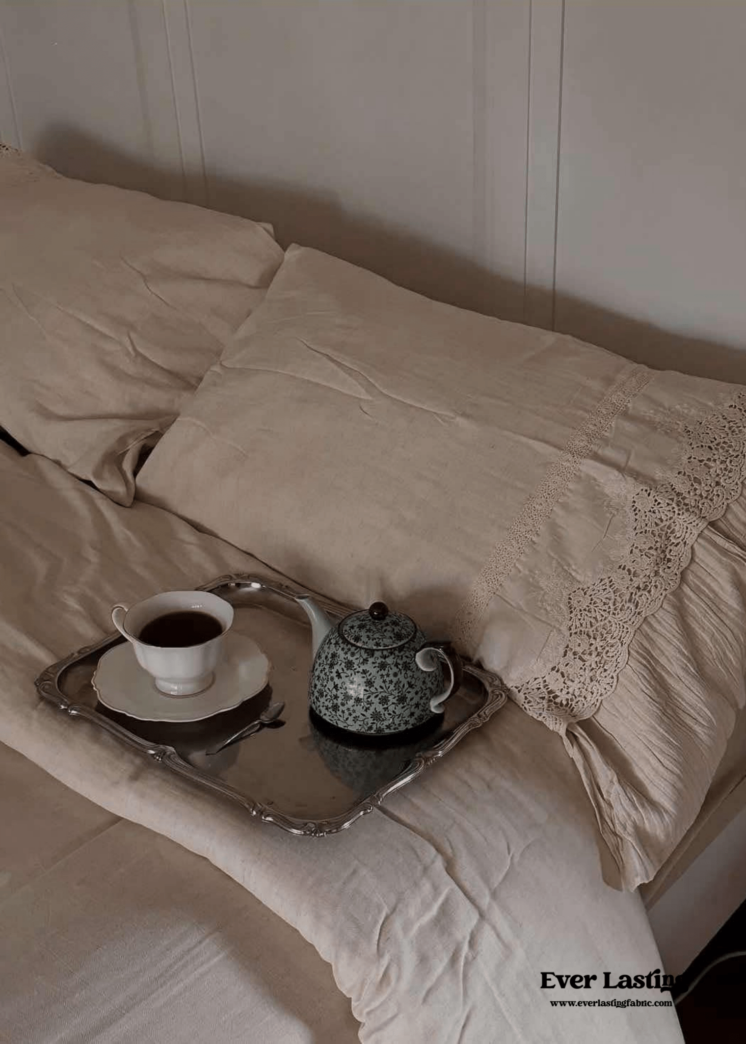 Amelie Lace Embroidered Linen Cotton Bedding Set