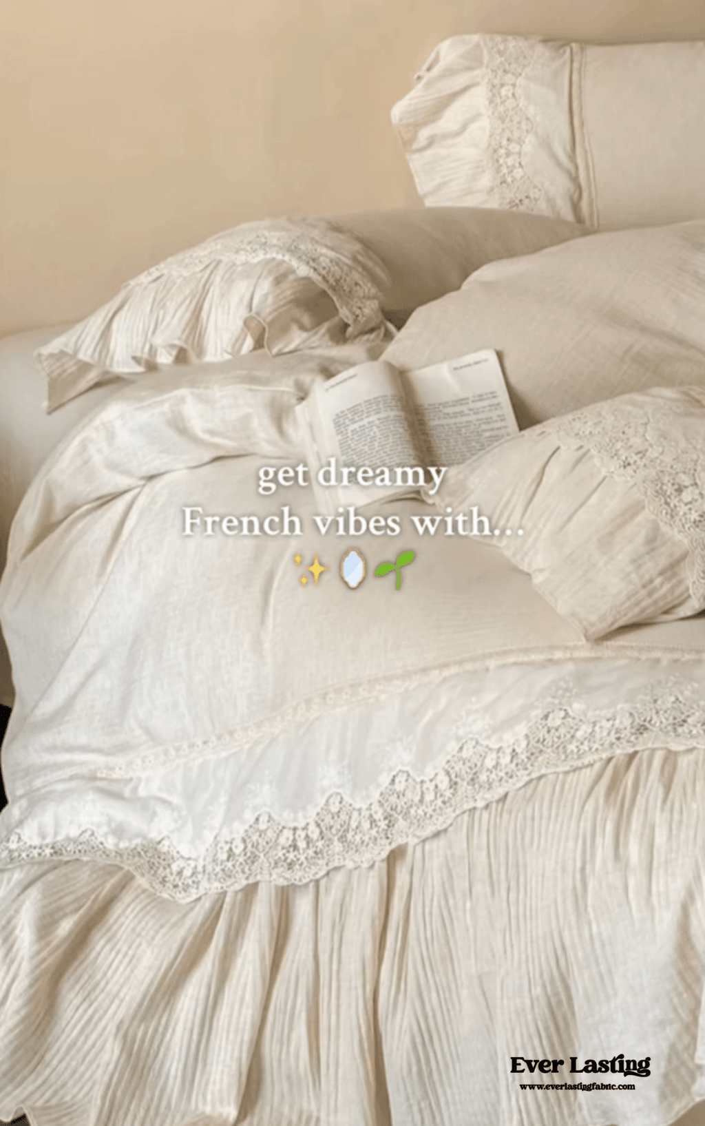 Amelie Lace Embroidered Linen Cotton Bedding Set
