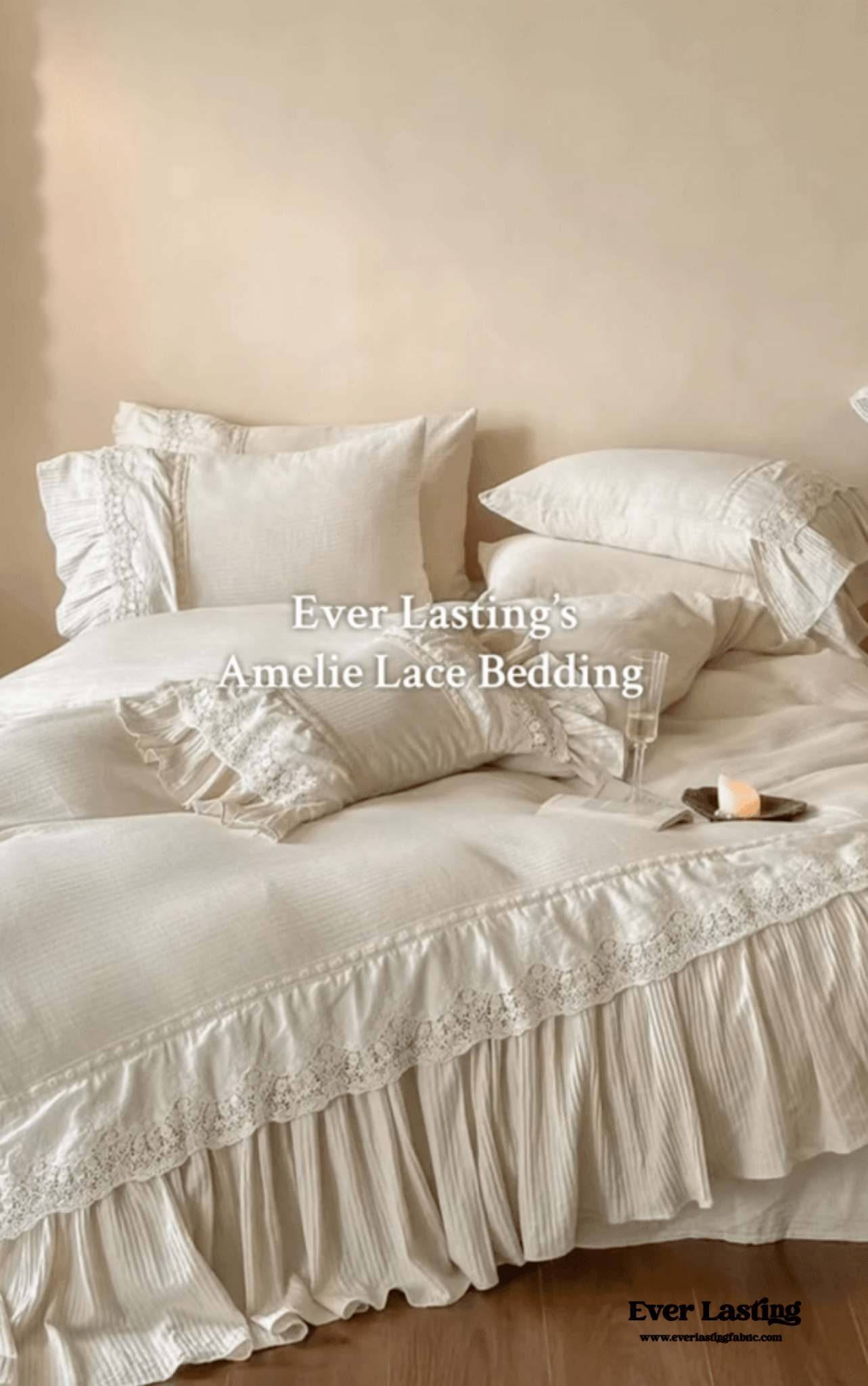 Amelie Lace Embroidered Linen Cotton Bedding Set