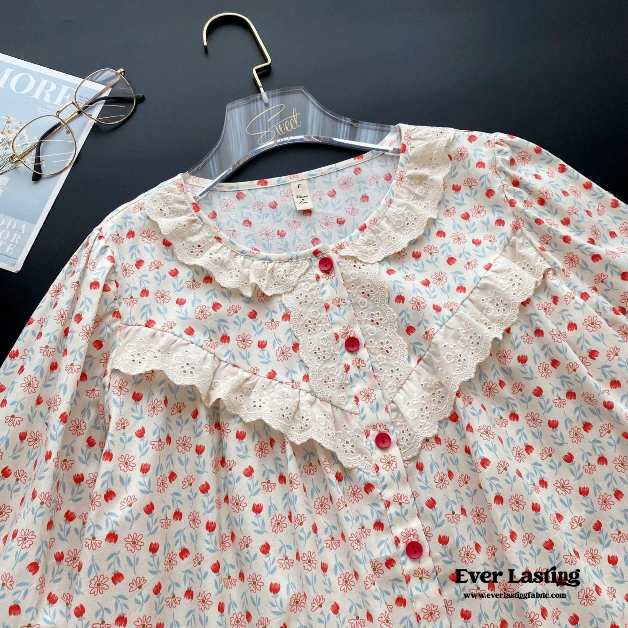 Amie Lace Spring Floral Pajamas