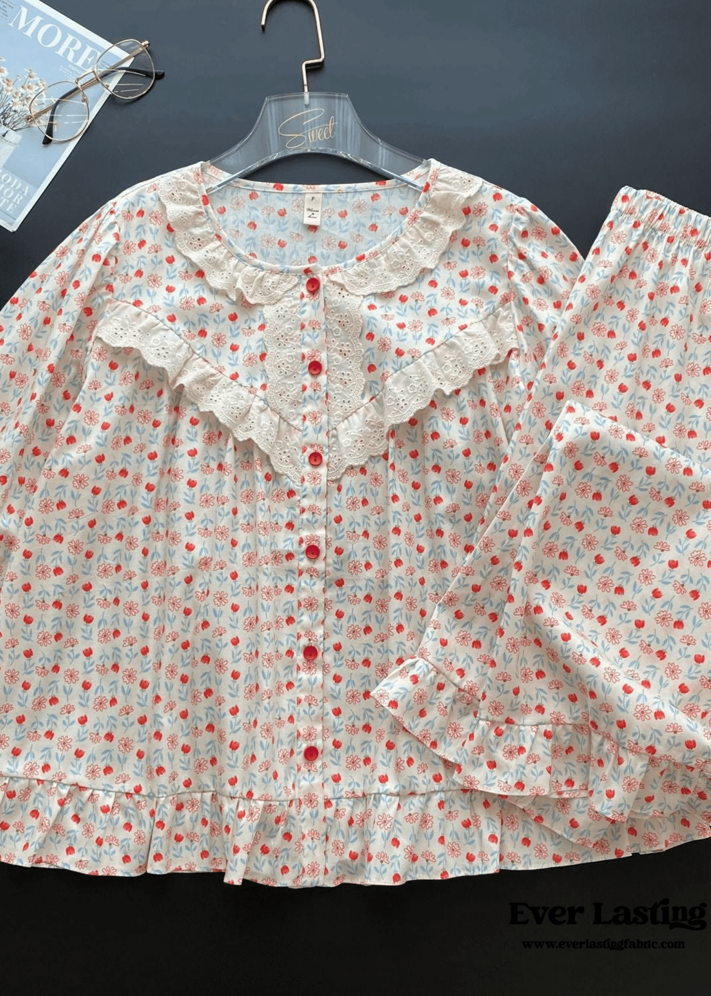 Amie Lace Spring Floral Pajamas