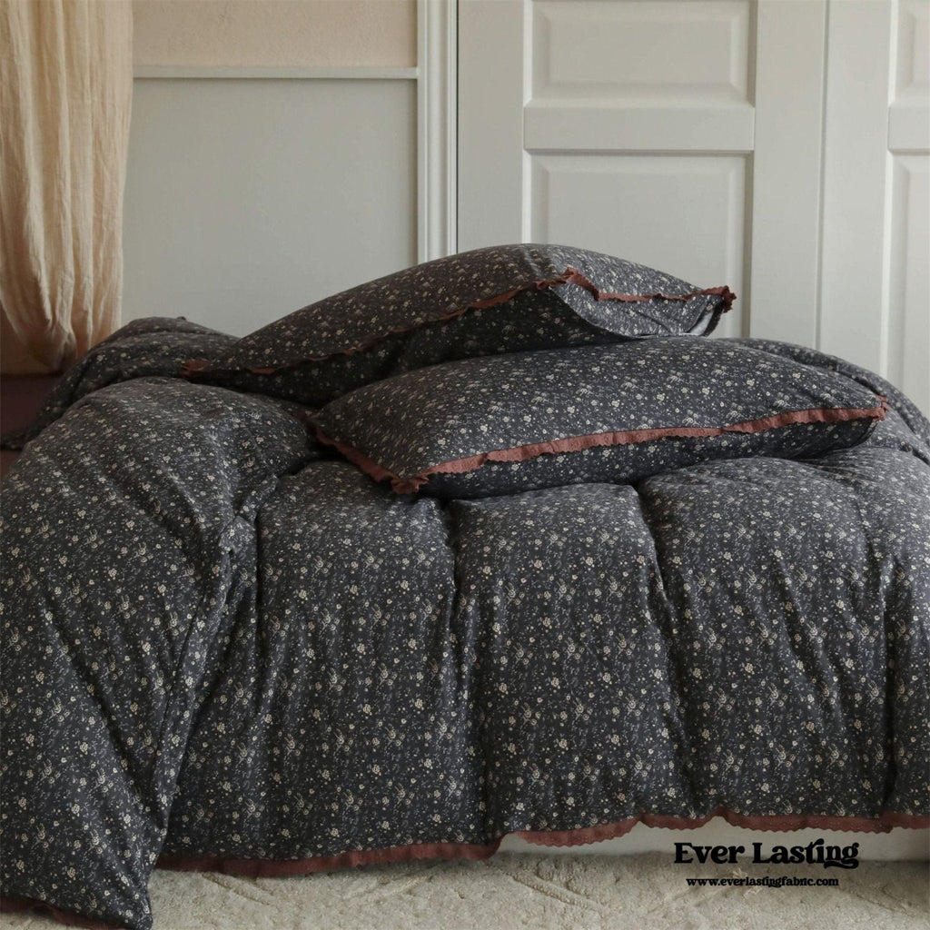 Anaya Rose French Vintage Bedding Set / Black + Brown