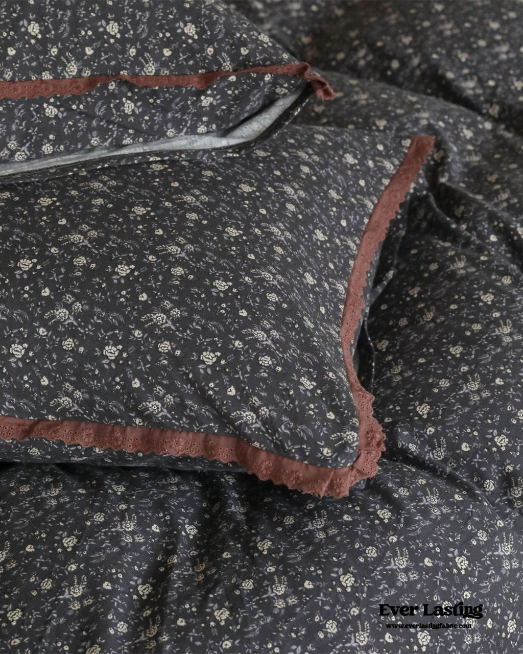 Anaya Rose French Vintage Bedding Set / Black + Brown