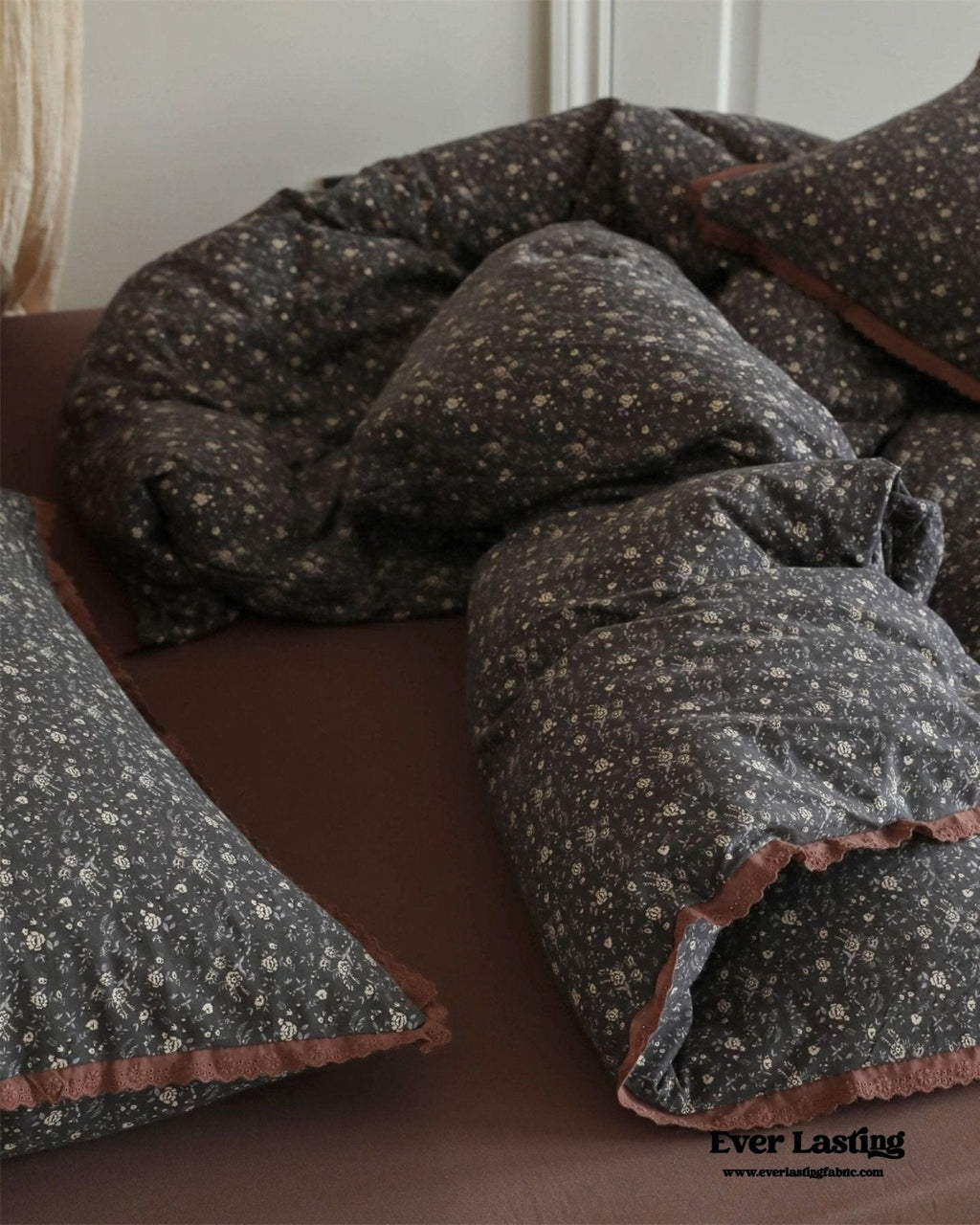 Anaya Rose French Vintage Bedding Set / Black + Brown
