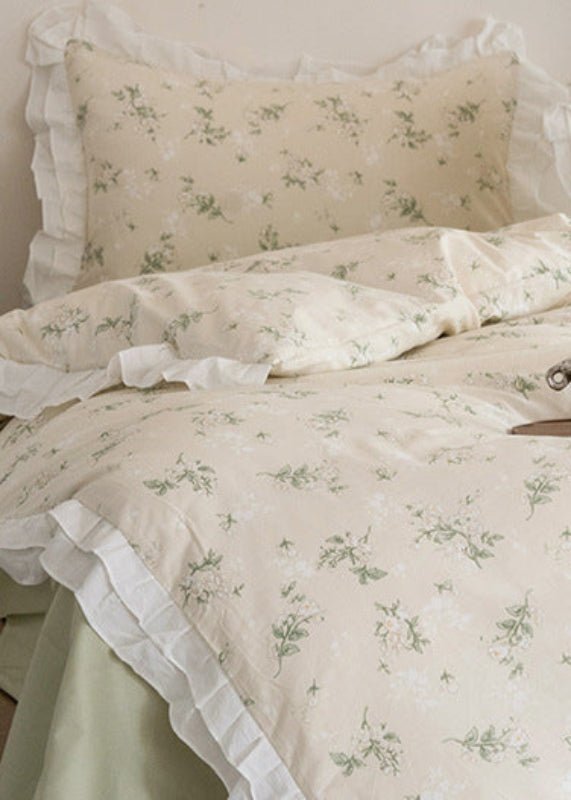 Annie Lace Ruffle Floral Bedding Set / Blue