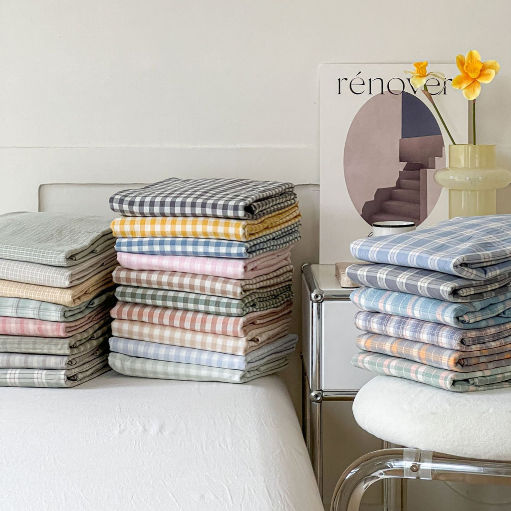 Assorted Gingham & Plaid Bed Sheets