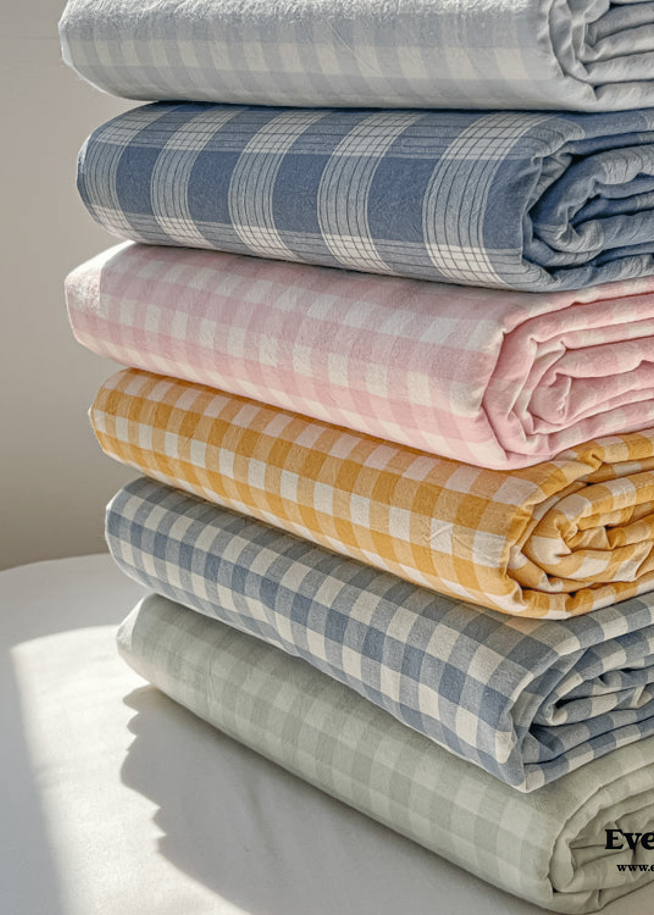 Assorted Gingham & Plaid Bed Sheets