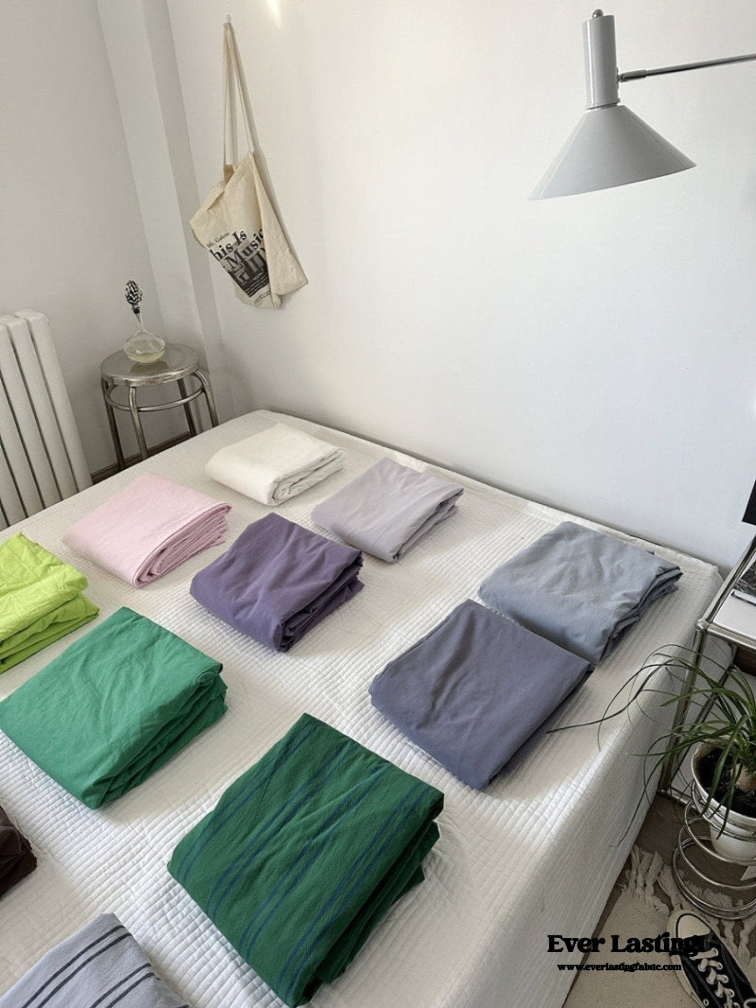 Assorted Washed Cotton Striped Duvet Cover / Forest Green
