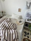 Assorted Washed Cotton Striped Duvet Cover / Pink Brown