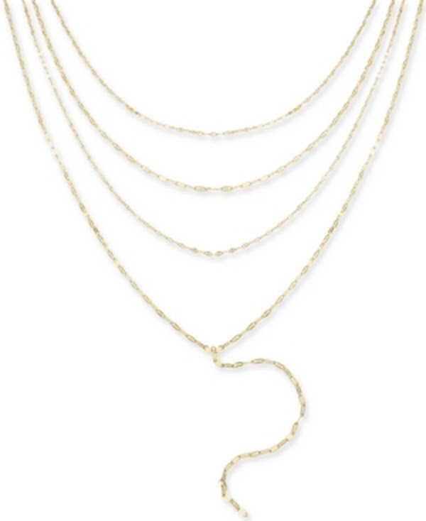 Inc International Concepts Gold-Tone Shimmer Chain Multi-Row Necklace, 16 + 3""