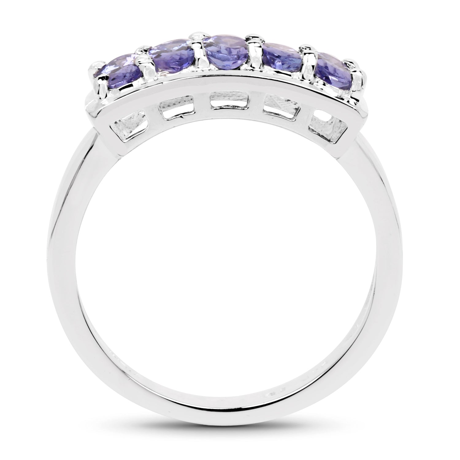 1.25 Carat Genuine Tanzanite .925 Sterling Silver Ring