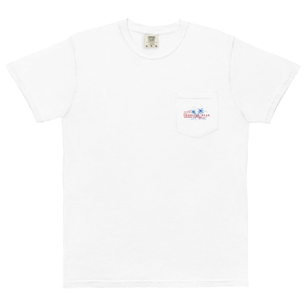 Tropical 4th of July Pocket T-shirt