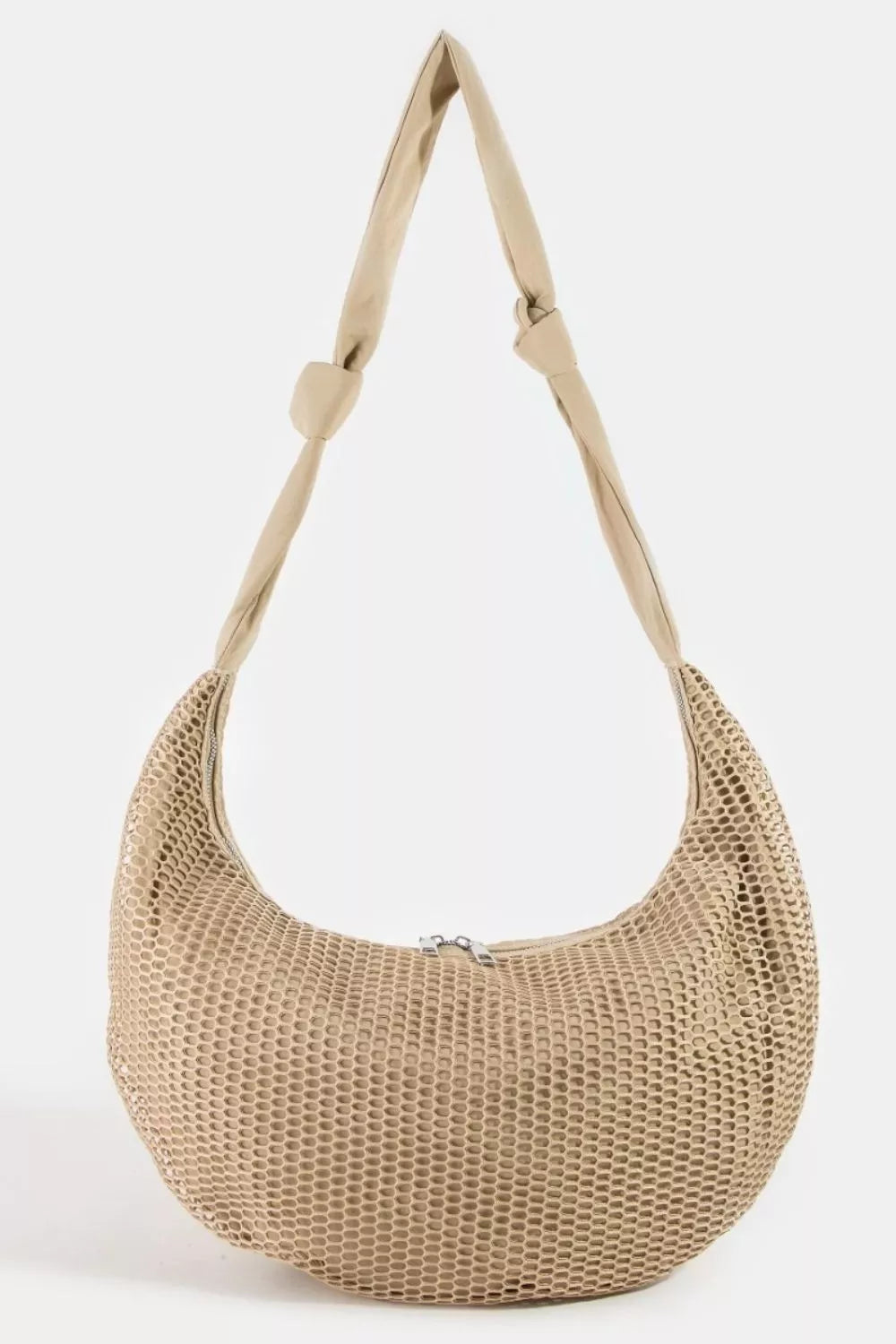 Fame Textured Mesh Knot Shoulder Bag