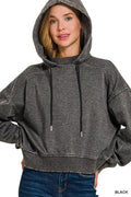 Zenana Acid Wash Fleece Hoodie