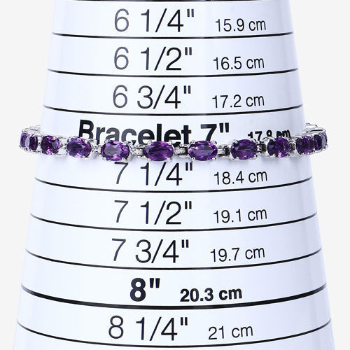 7.98 Carat Genuine Amethyst .925 Sterling Silver Bracelet