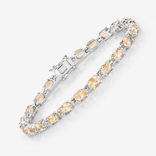 9.03 Carat Genuine Citrine .925 Sterling Silver Bracelet