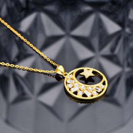 Korean Star and Moon Necklace, Women's Choker Chain