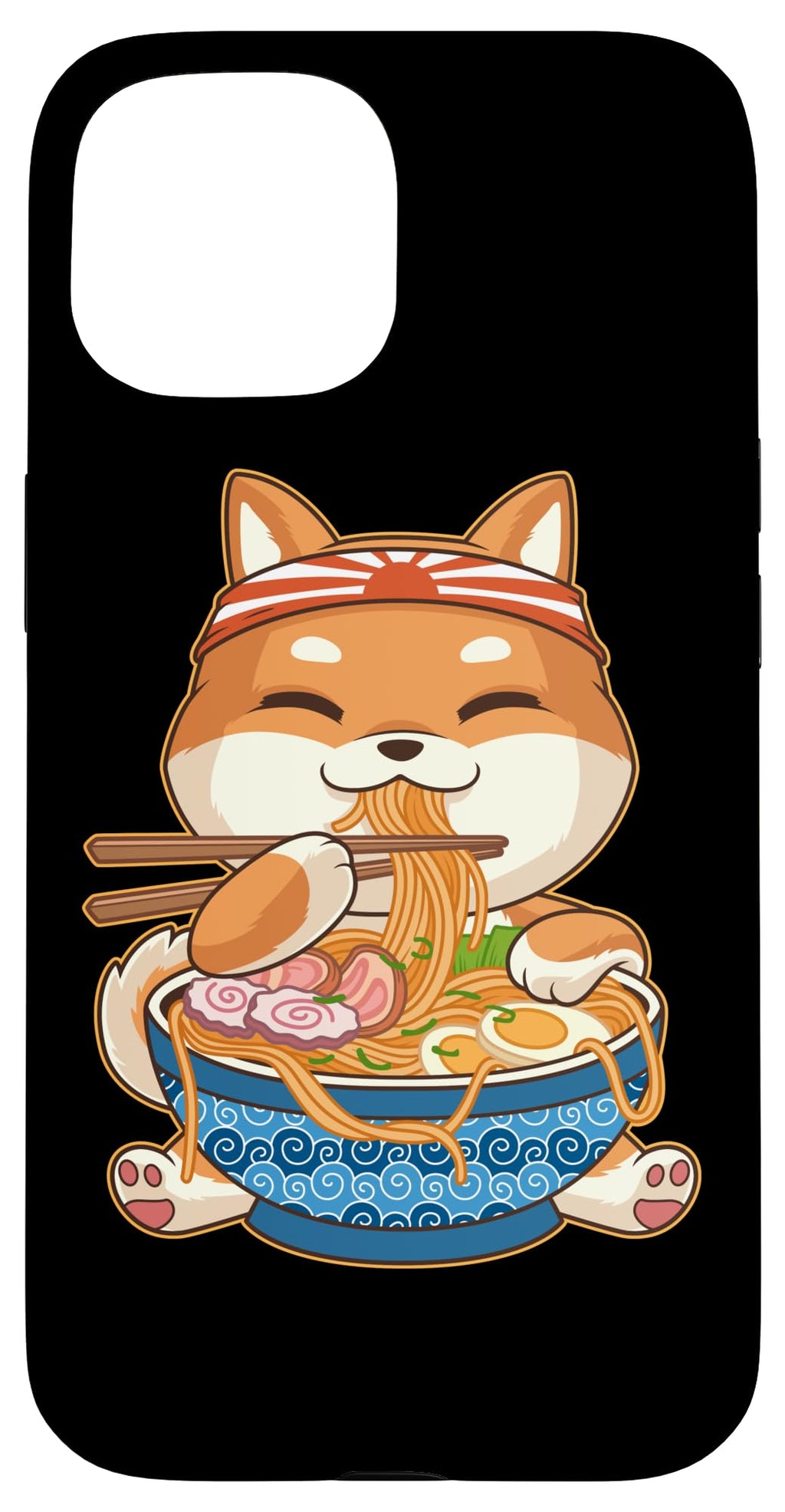 iPhone 15 Kawaii Cute Anime Shiba Inu Dog Otaku Japanese Ramen Noodles Case