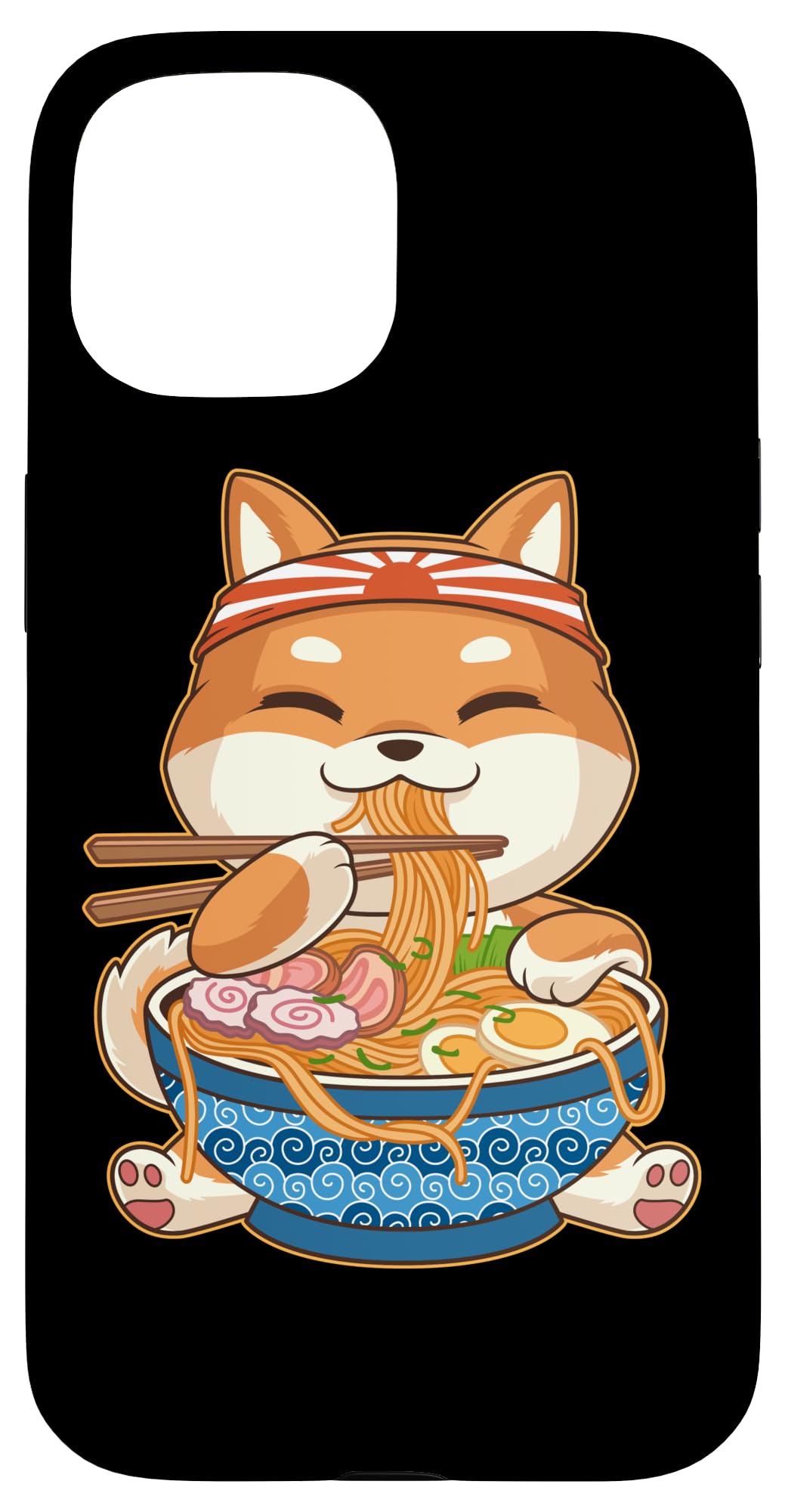 iPhone 15 Kawaii Cute Anime Shiba Inu Dog Otaku Japanese Ramen Noodles Case