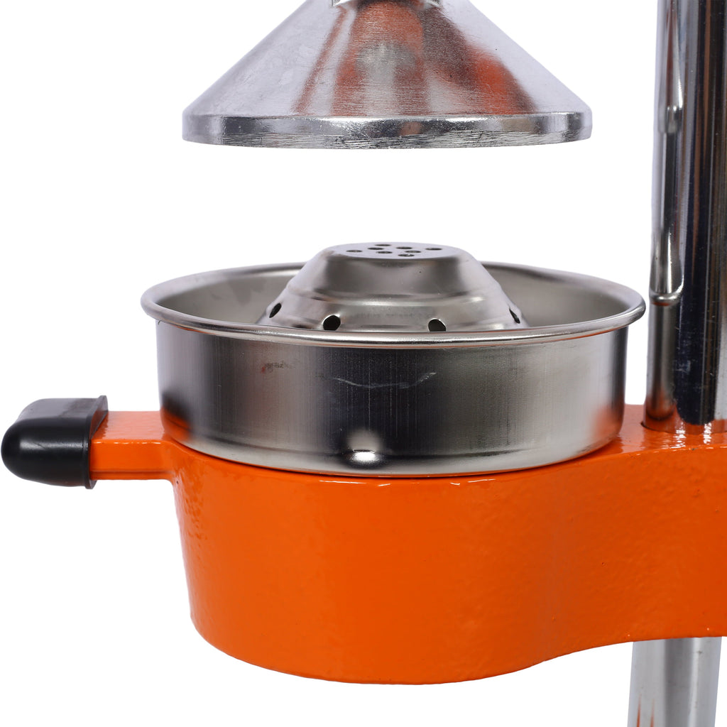 Cast Iron Citrus Juicer , Extra-Large Commercial Grade Manual Hand Press , Heavy Duty Countertop Squeezer for Fresh Orange Juice ,orange color