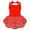 KYEESE Dog Dress Halter Skirt Dress Puppy Dress Holiday Dress Strawberry for Small Dogs