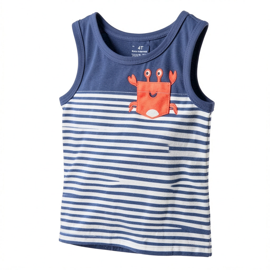 First Impressions Toddler Girls Tank Top with Crab Pocket, Size  4T