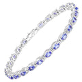 6.00 Carat Genuine Tanzanite .925 Sterling Silver Bracelet