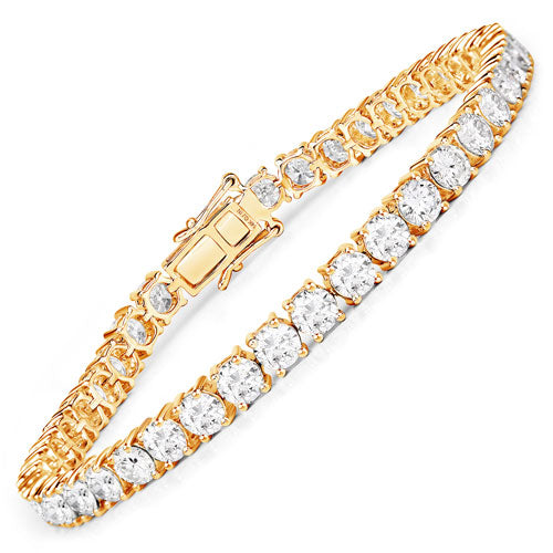 10.00 Carat Lab Grown Diamond 14K Yellow Gold Bracelet