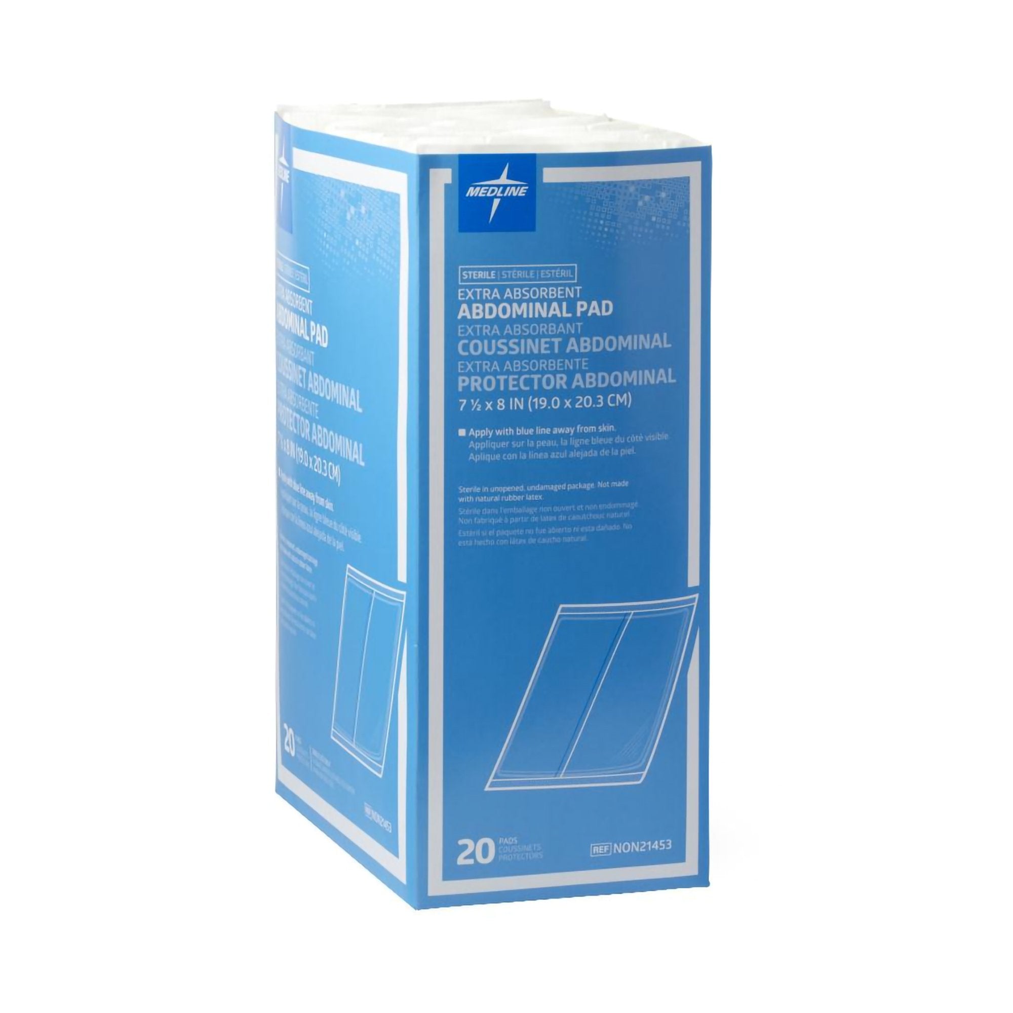 Medline Sterile Abdominal Pad, 7-1/2 x 8 Inch NON21453