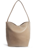 Hobo Bags for Women Vegan Leather Bucket Bags Minimalist Shoulder Handbag (Nude)