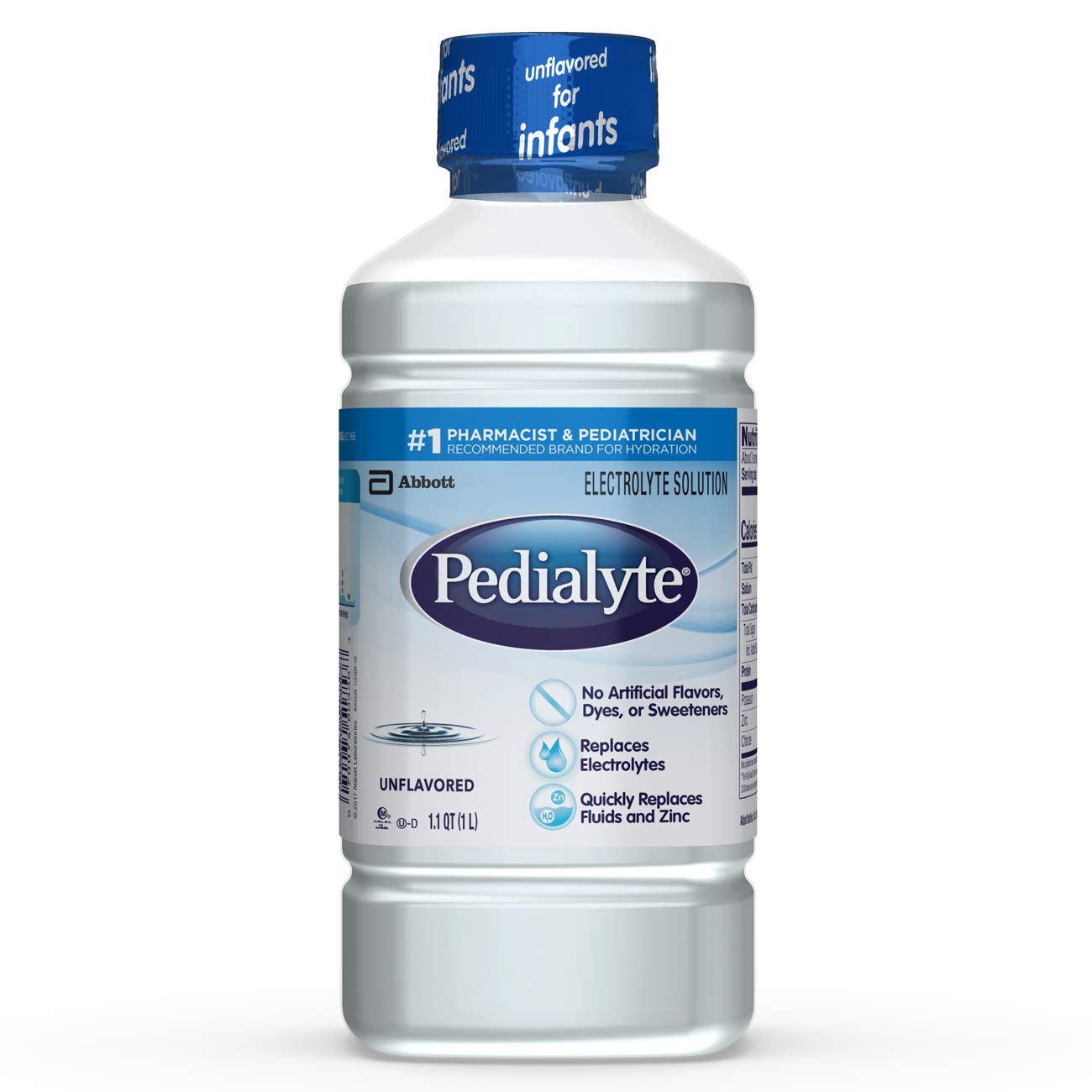 Pedialyte Electrolyte Solution Hydration Drink Unflavored 1 Liter
