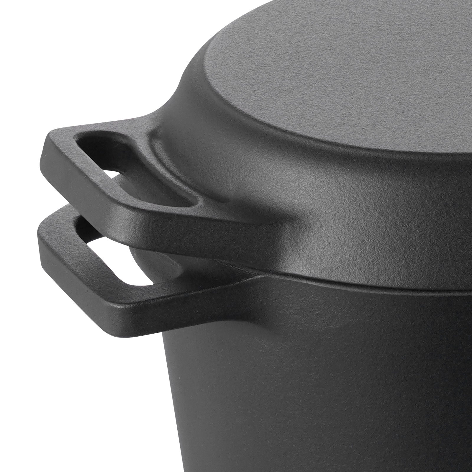 Enameled Cast Iron Dutch Oven Heavy-Duty Cookware with Lid Handles 3.5 Qt Black