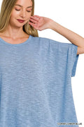 Zenana Oversized Slub Hacci Top