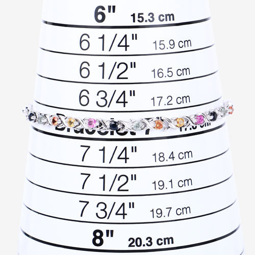 0.88 Carat Genuine Multi Sapphire .925 Sterling Silver Bracelet