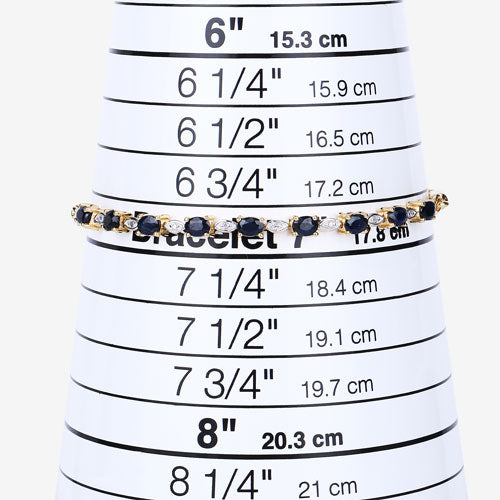 1.83 Carat Genuine Blue Sapphire and White Diamond .925 Sterling Silver Bracelet