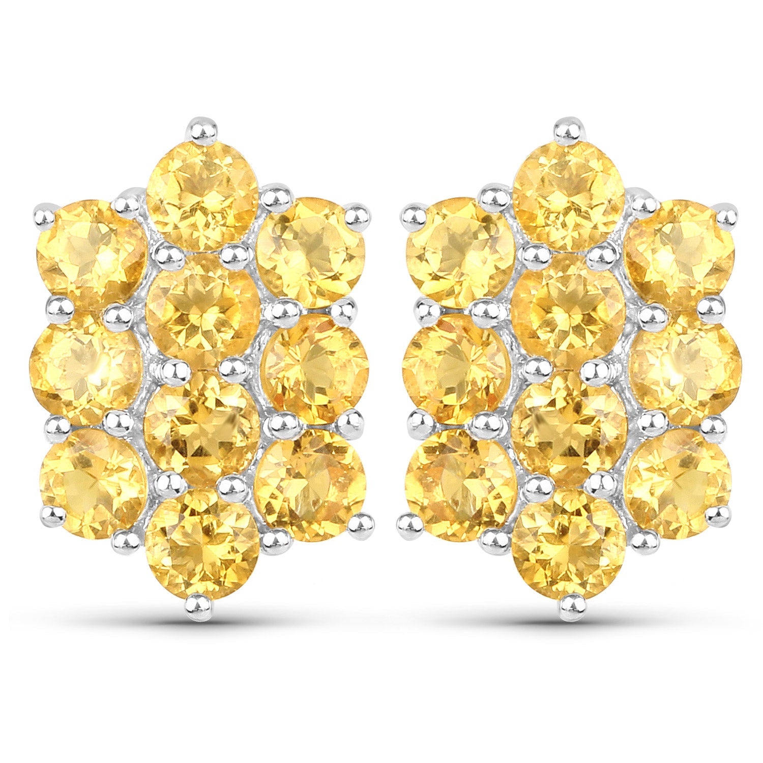 6.60 Carat Genuine Citrine .925 Sterling Silver 3 Piece Jewelry Set (Ring, Earrings, and Pendant w/ Chain)