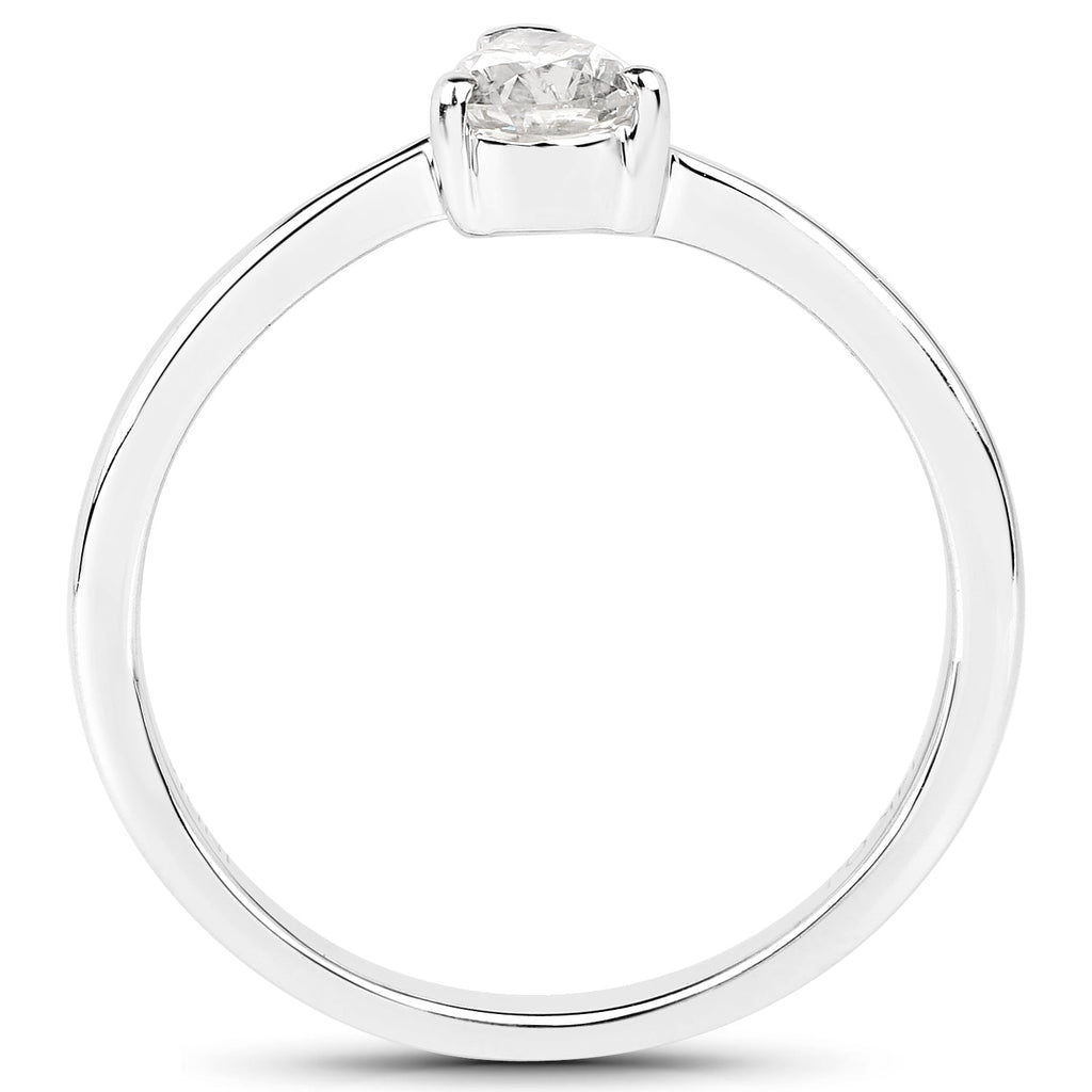 14K White Gold 0.50 Carat Genuine White Diamond Ring
