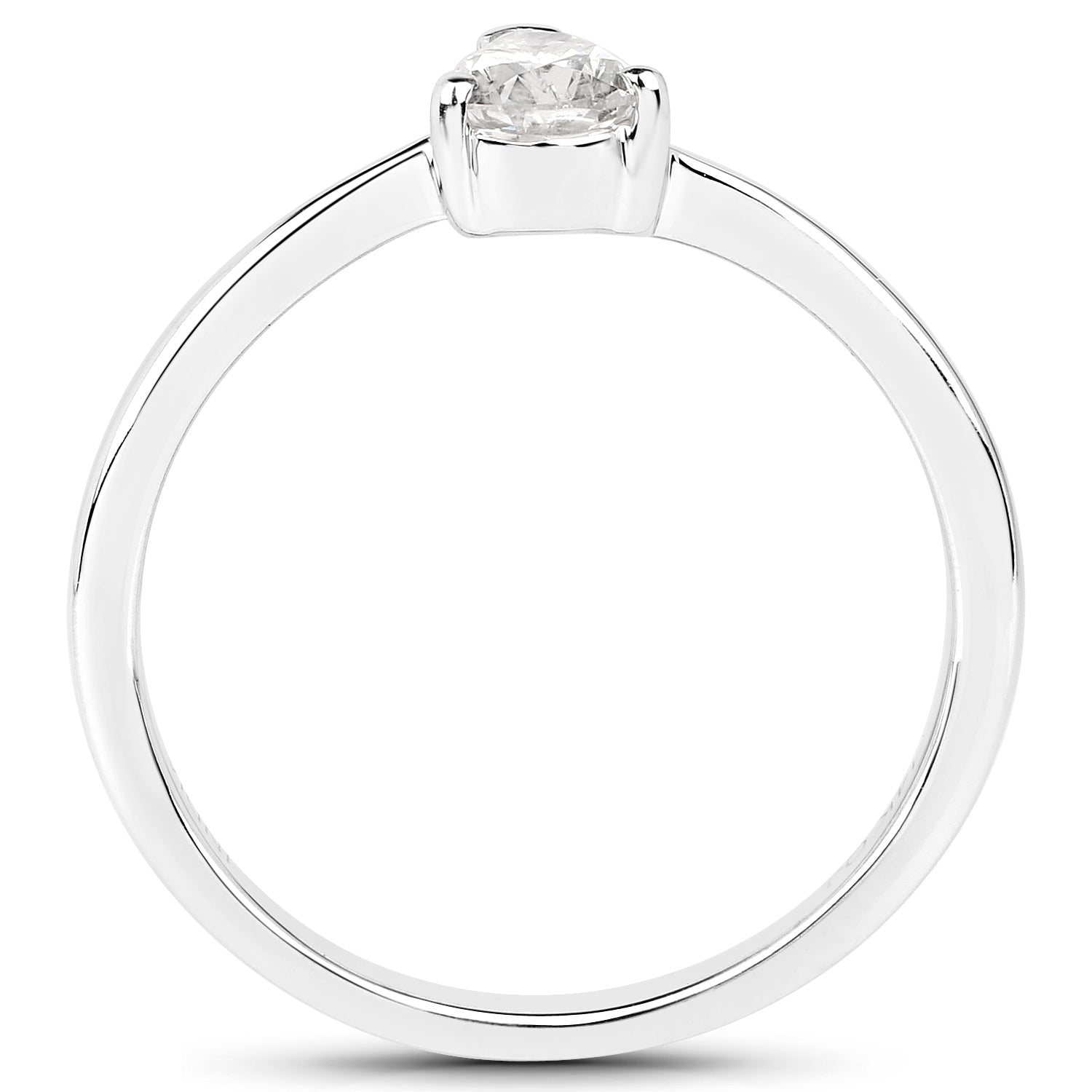 14K White Gold 0.50 Carat Genuine White Diamond Ring