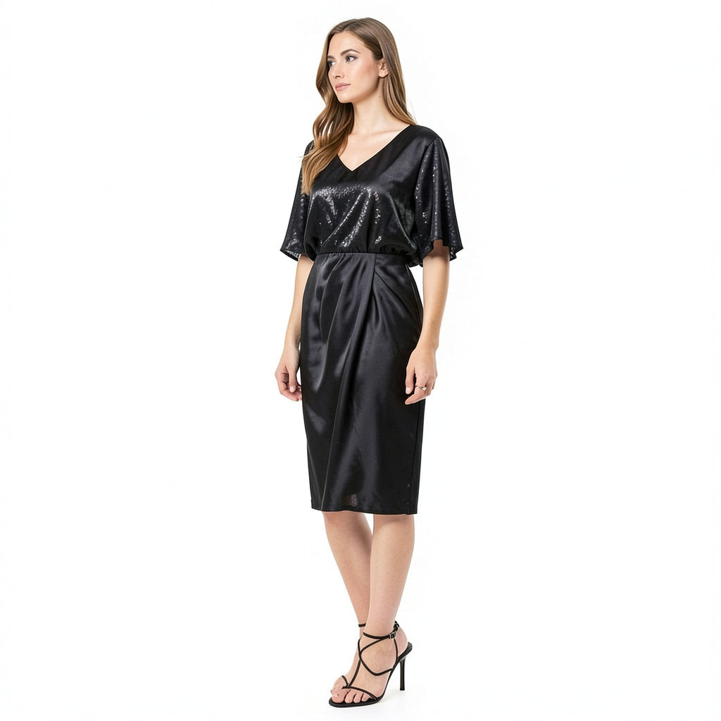 28Th Park Womens Sheath Satin Disco Dress, Size 14