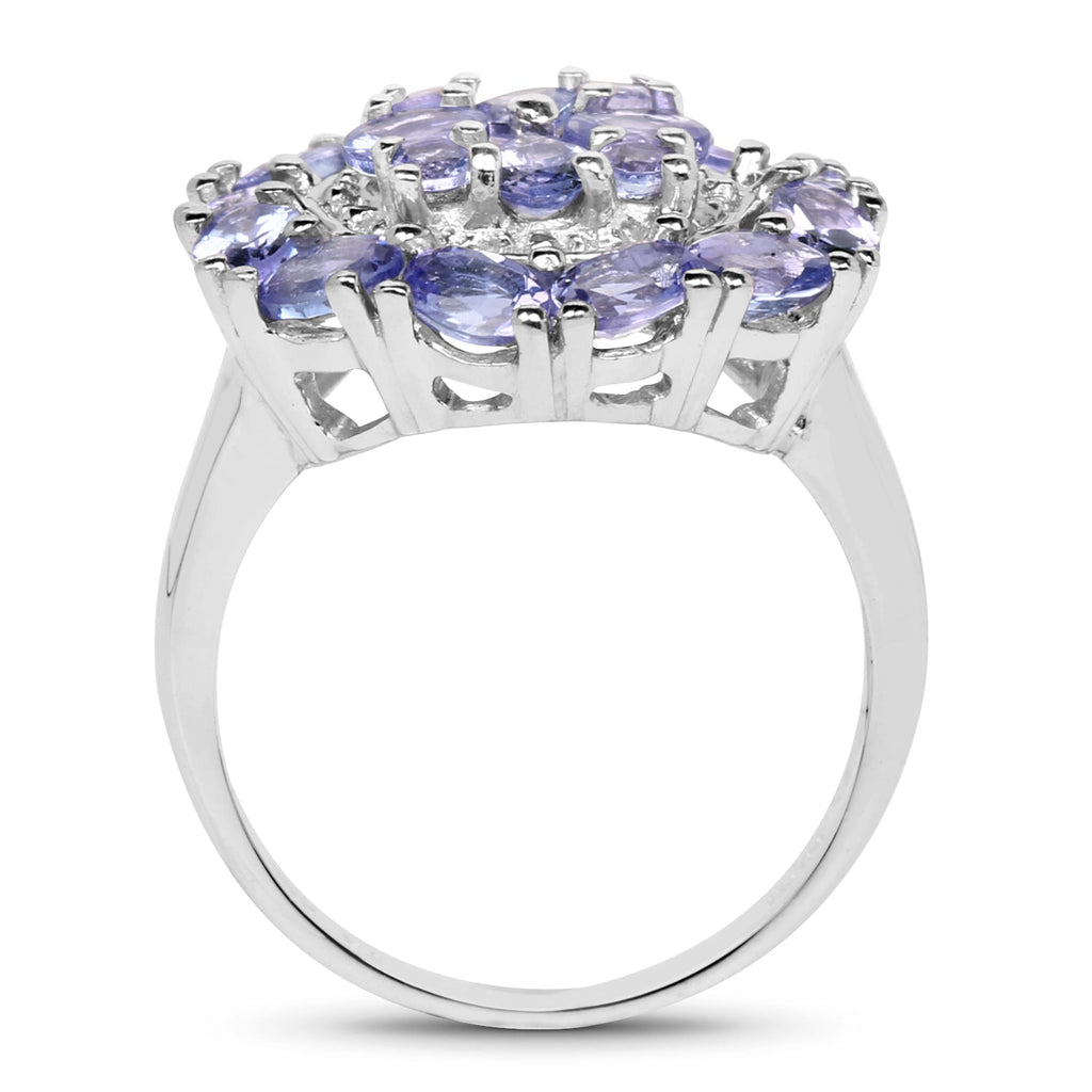 2.92 Carat Genuine Tanzanite .925 Sterling Silver Ring