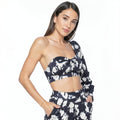 Bebe Iris Crop One Shoulder Top, Size 8