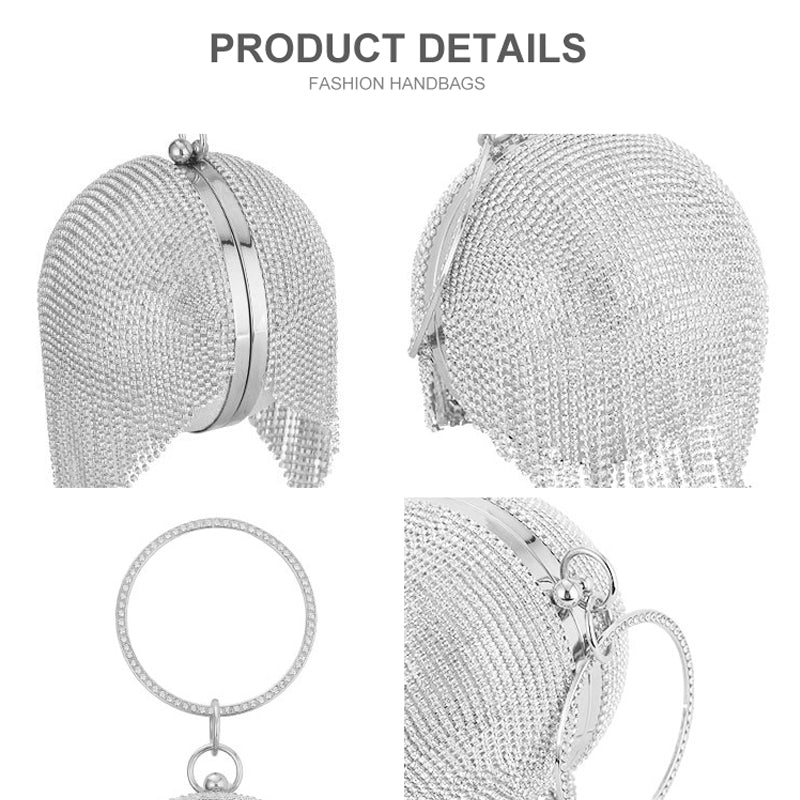 Diamond-Encrusted Spherical Evening Bag Handbag