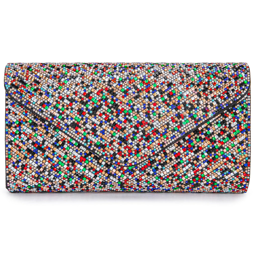Womens Evening Handbags Bling Rhinestone Envelope Clutch Purses Shoulder Crossbody Bags (Colorful)
