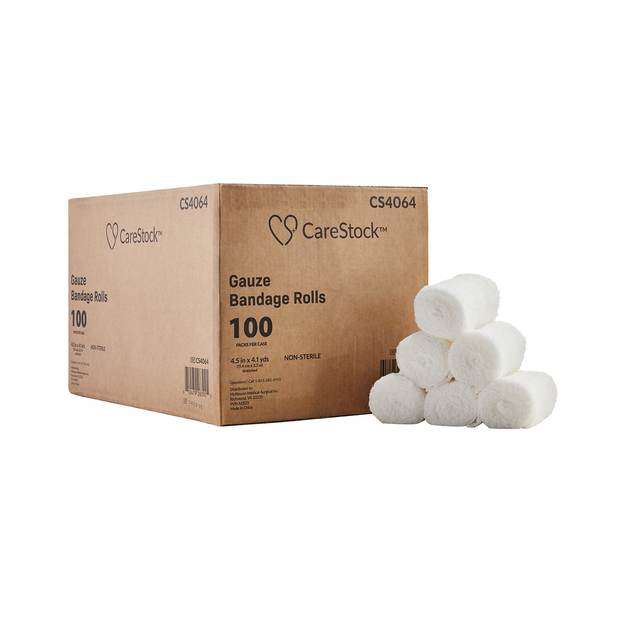 CareStock™ Nonsterile Gauze Bandage Roll, Sterile, 4.5 Inch x 4.1 Yard CS4064
