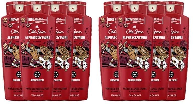 Old Spice Body Wash for Men AlphaScentauri Long Lasting Lather 24.0 fl oz (Pack of 8)